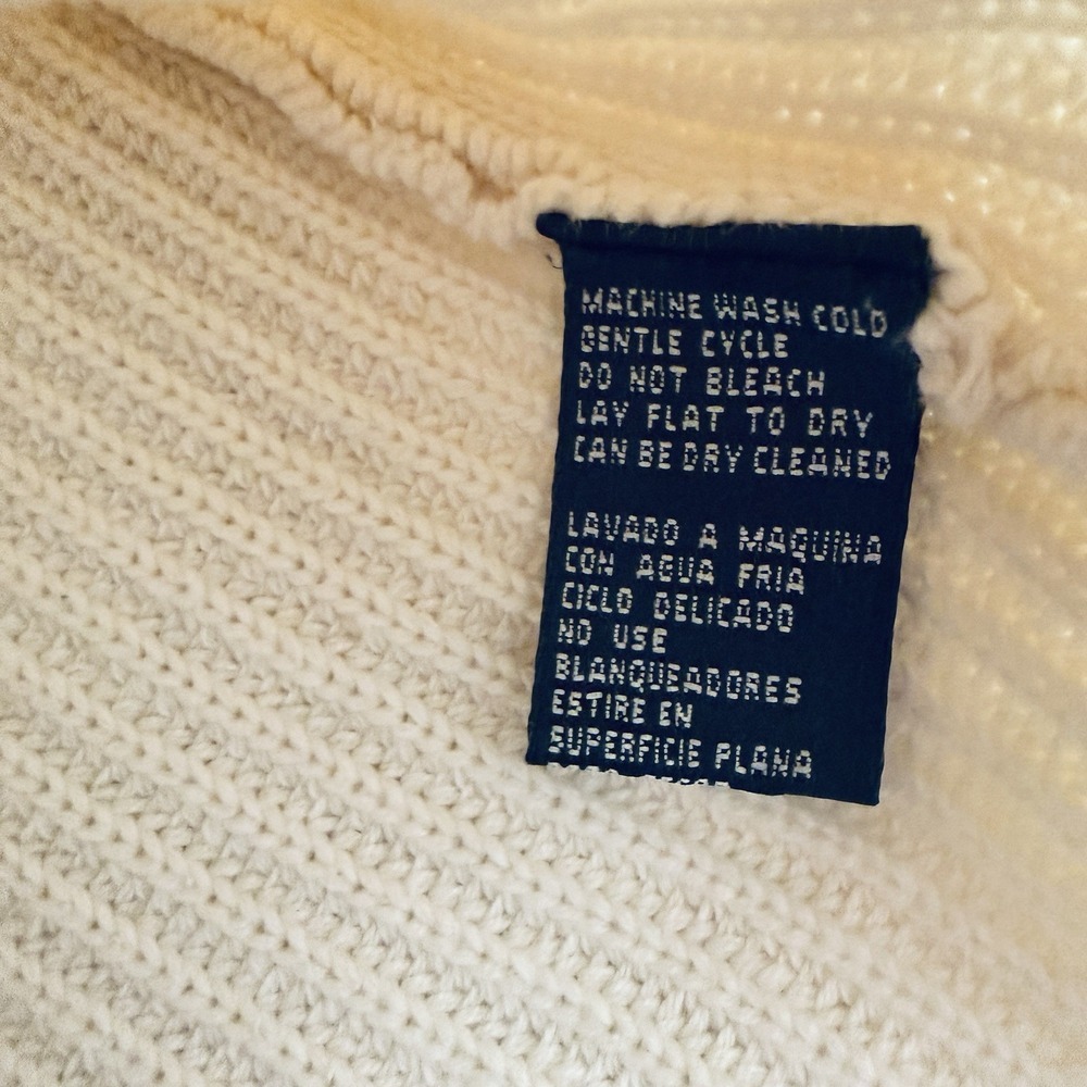 LAUREN RALPH LAUREN Cream Ivory Ribbed Turtleneck Sweater Womens Size XL - Picture 9 of 10